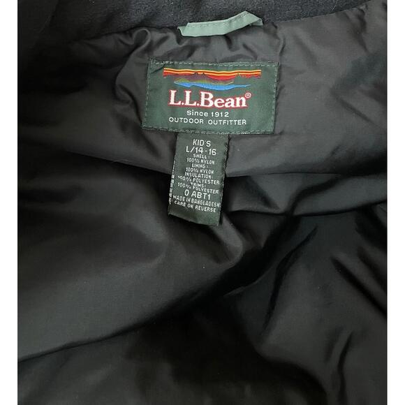 LL Bean Jacket Youth Size Large 14-16 Full Zip Hooded Pockets Lined Winter Boys - Picture 3 of 5